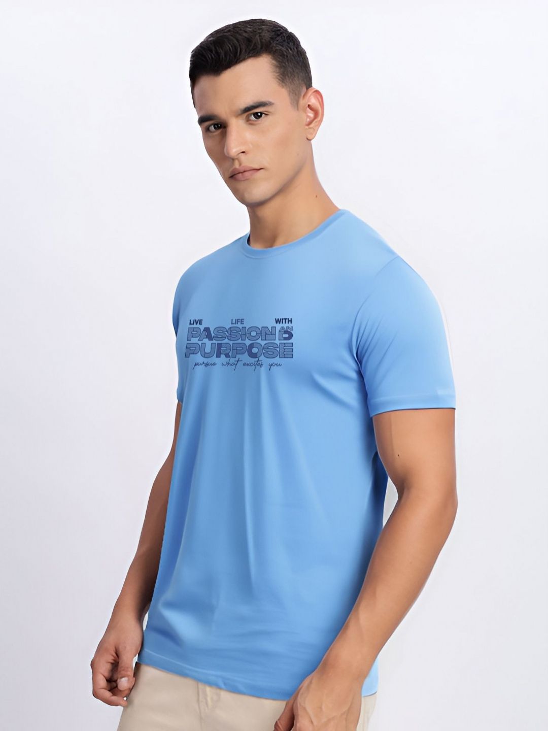ADRO Typography Printed Round Neck Cotton T-shirt