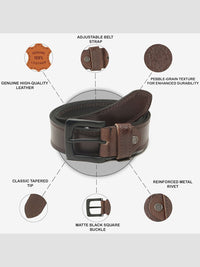 Teakwood Leathers Men Textured Leather Belt