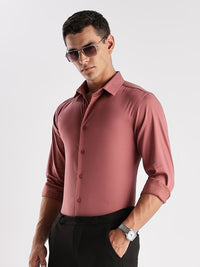 ADRO Men Slim Fit Solid Satin Casual Shirt