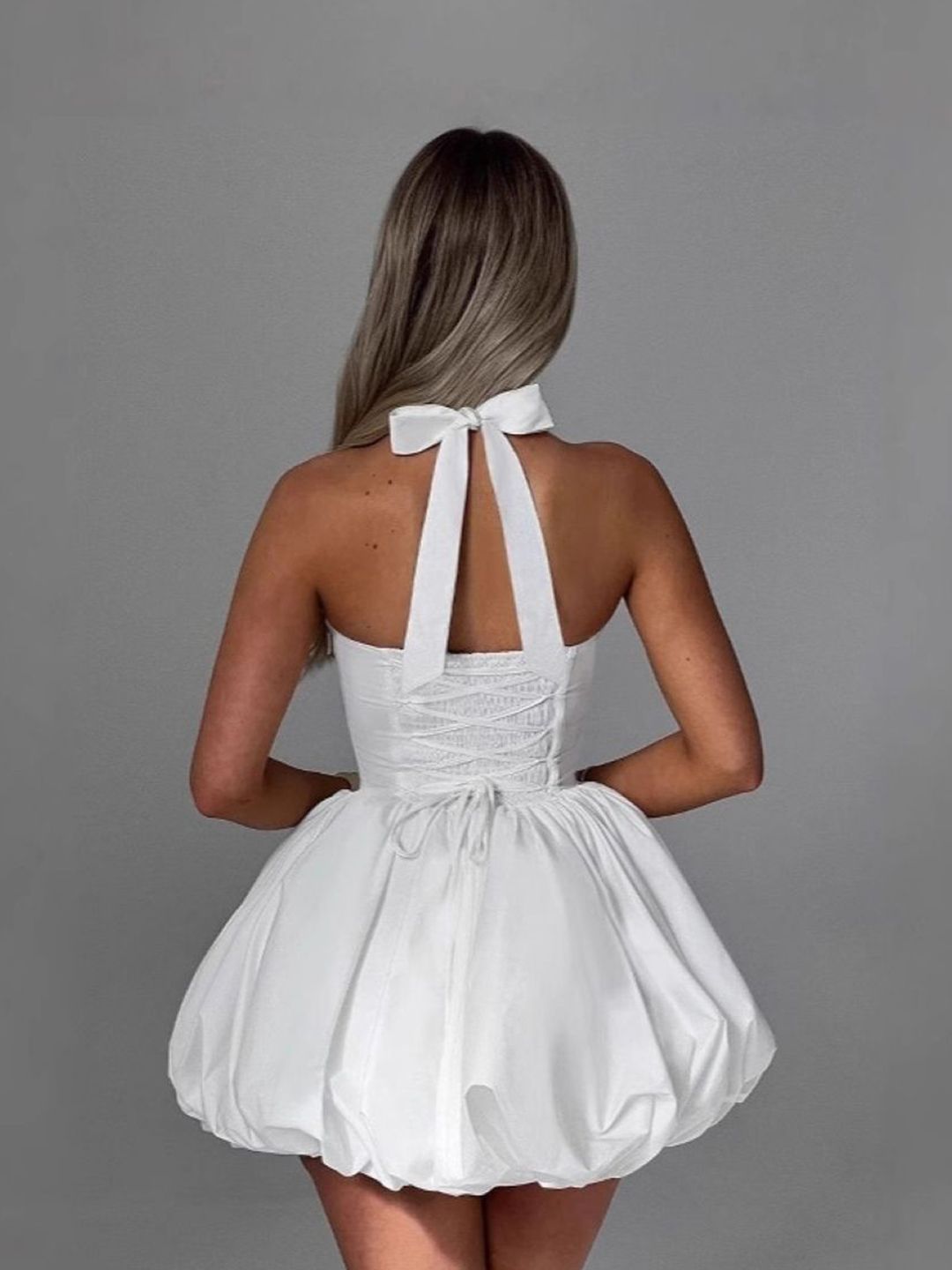 DressBerry Women Halter Neck Fit and Flare Mini Dress