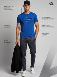 ADRO Typography Printed Short Sleeves Cotton Regular Fit T-shirt