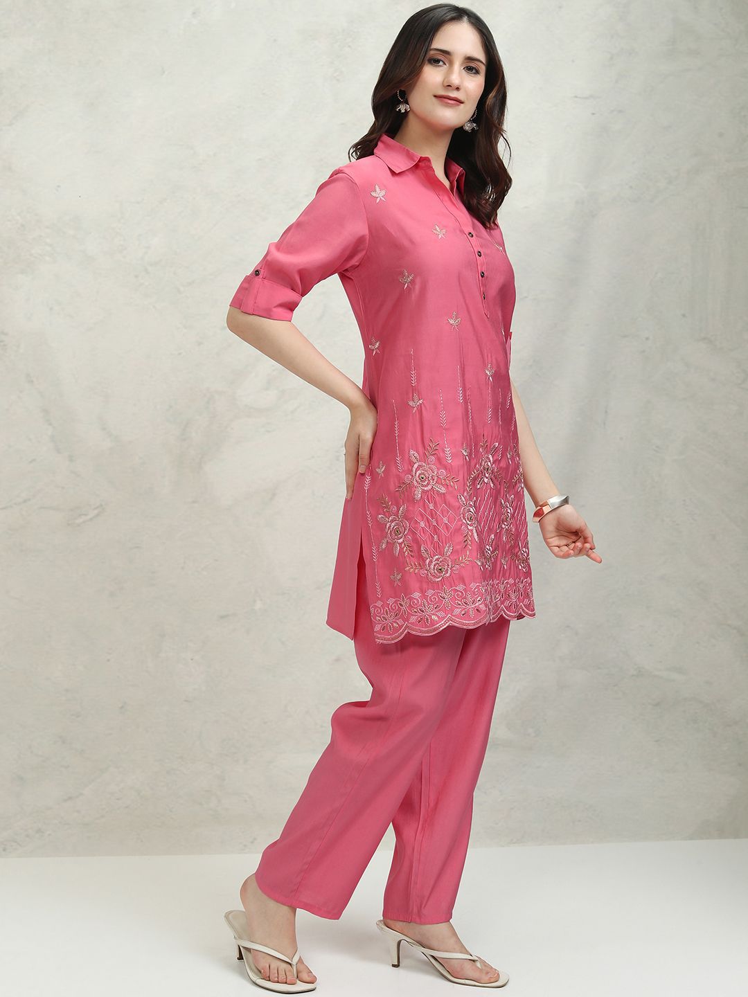 Vishudh Embrioder Tunic With Palazzo Co-Odrs