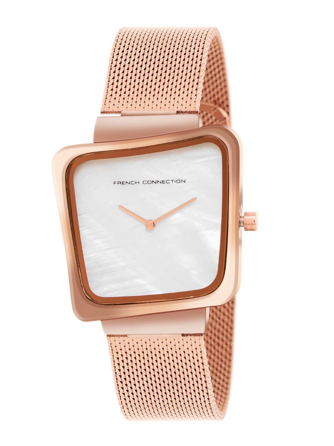 Sambungan Perancis Wanita Dail Square Dail & Gelang Gaya Tali Analog Watch Watch FCU6SRGM