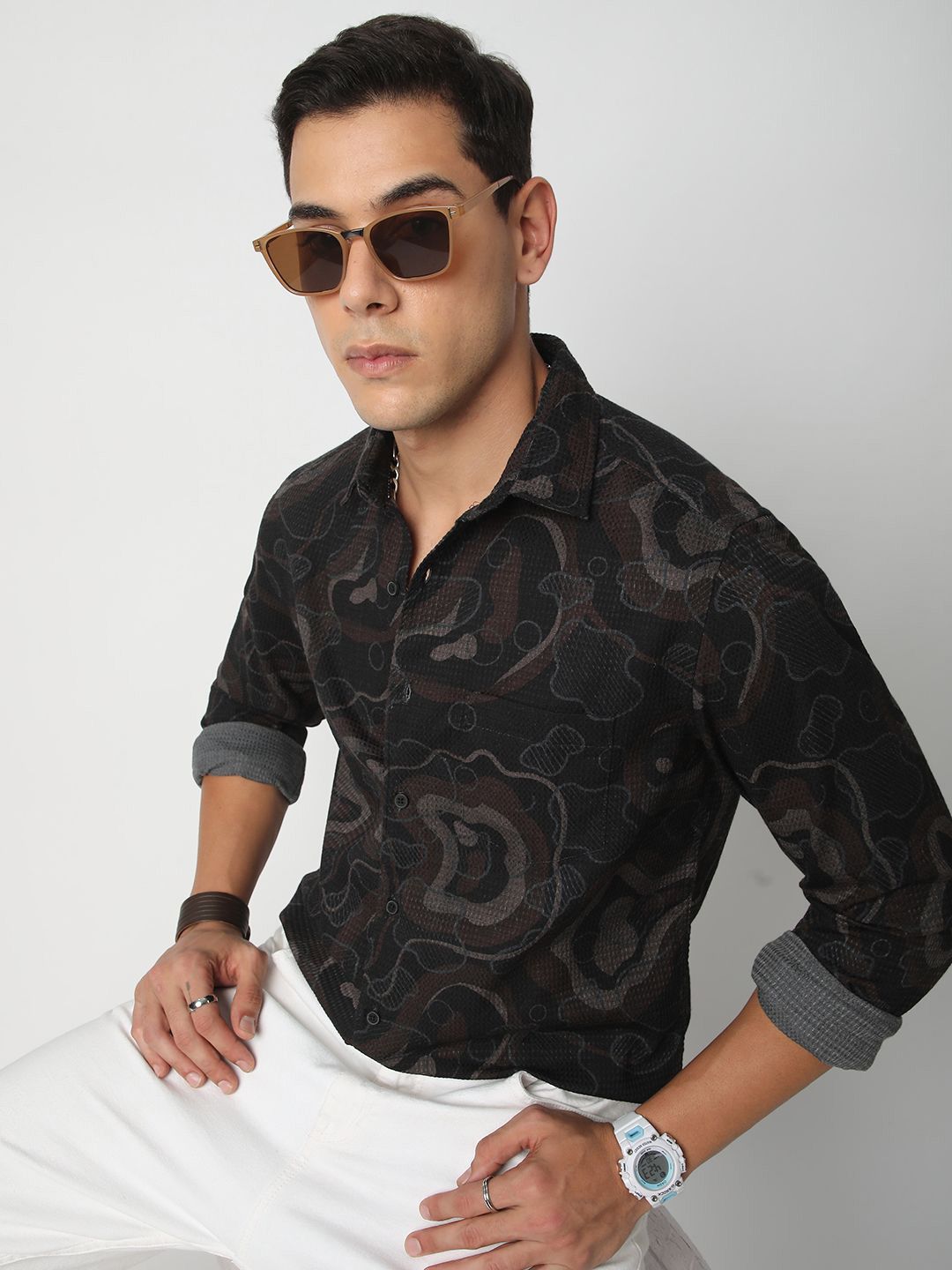 VASTRADO Men Classic Slim Fit Opaque Casual Shirt