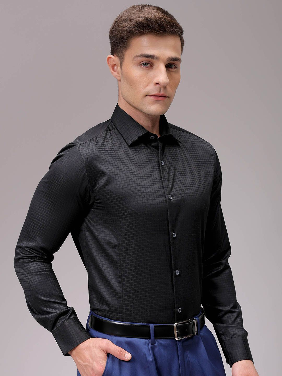 The Indian Garage Co. X Luxe Men Slim Fit Opaque Formal Shirt