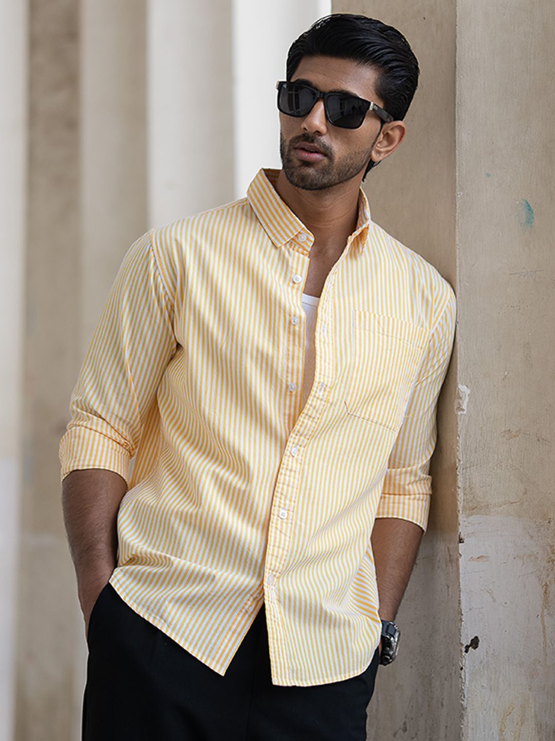 Powerlook Men Opaque Striped Casual Shirt