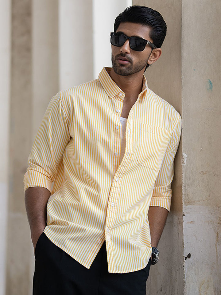Powerlook Men Opaque Striped Casual Shirt