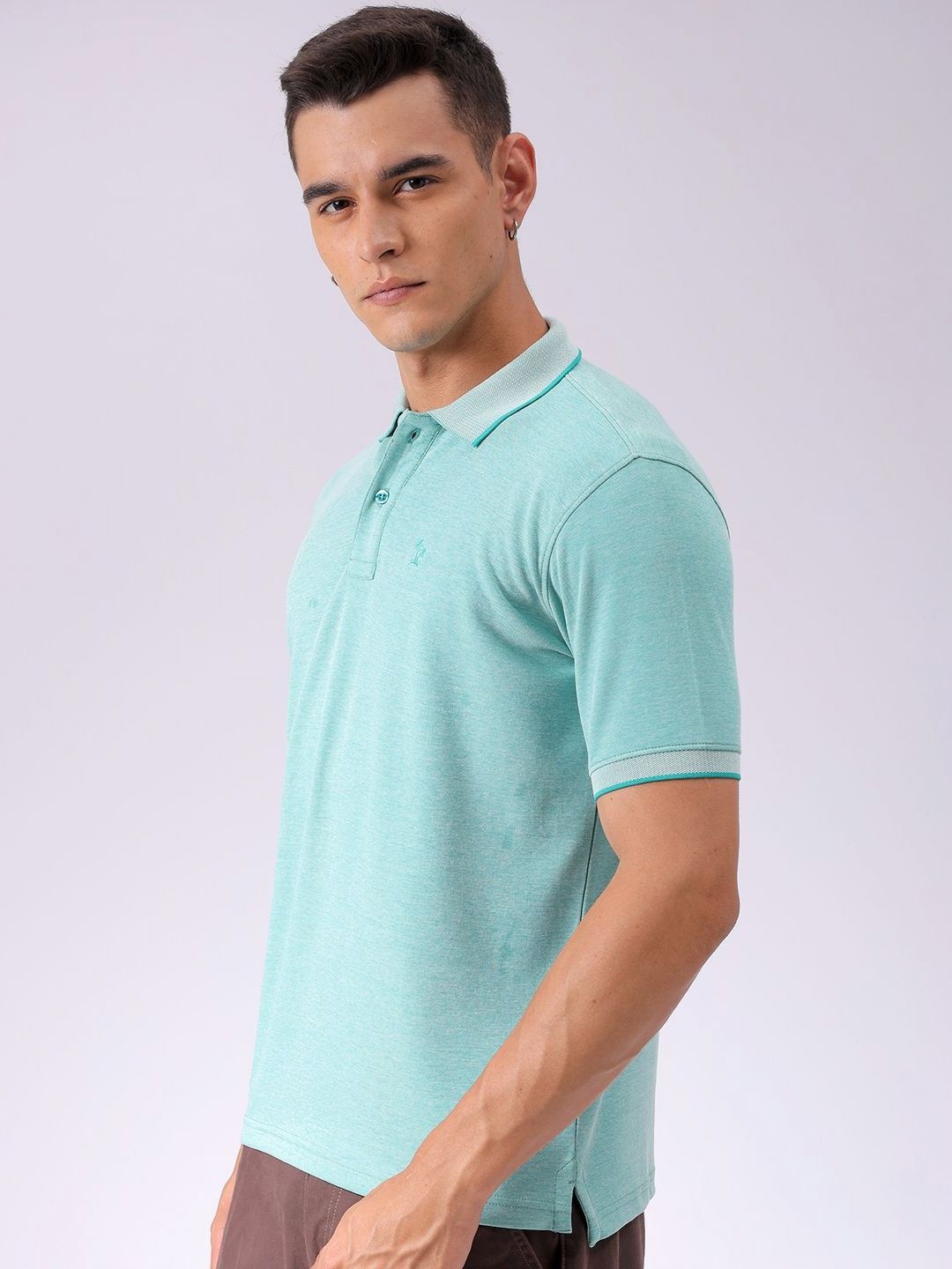 The Indian Garage Co Men Solid Polo Collar T-shirt