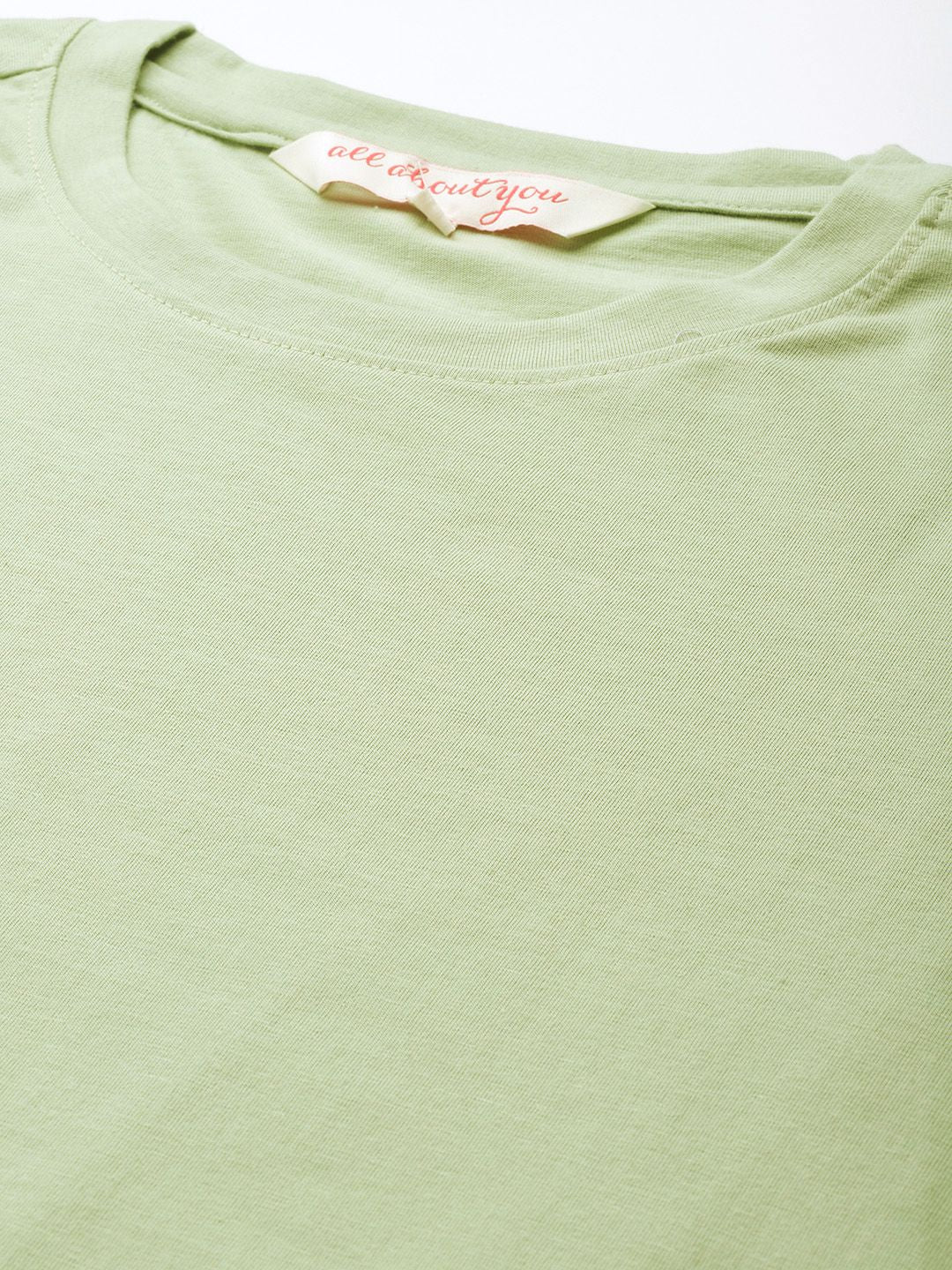 all about you Women Green Solid T-shirt