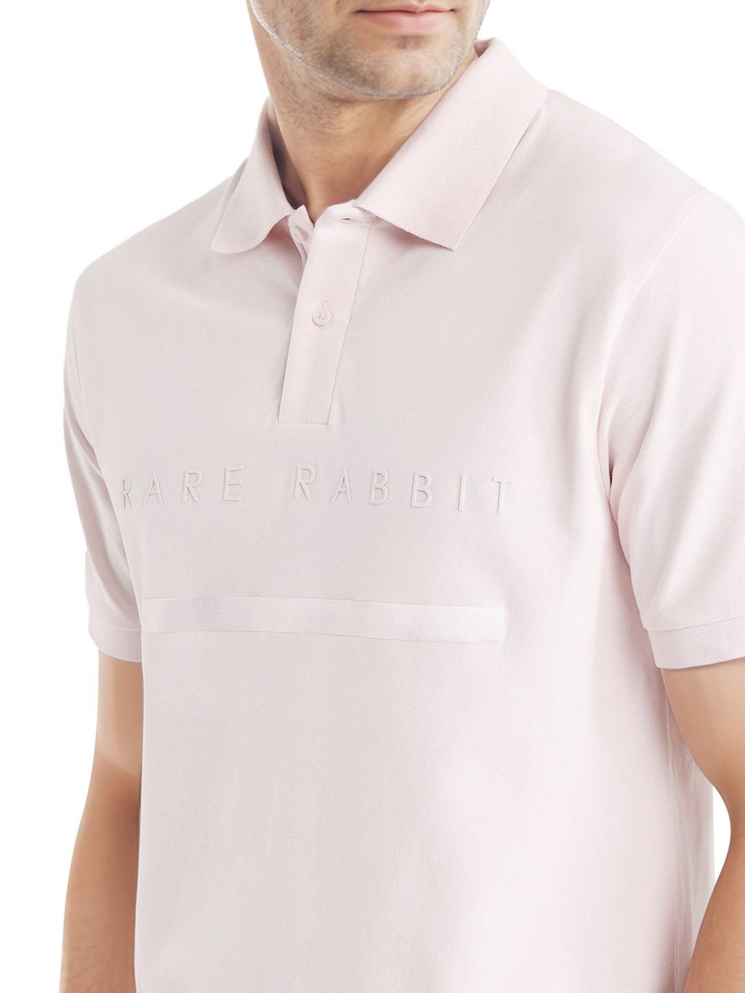 RARE RABBIT Men Typography Printed Polo Collar Cotton T-shirt