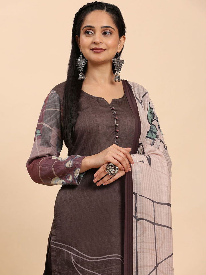 Mamicha Women Floral Printed Regular Pure Cotton Kurta with Trousers & With Dupatta
