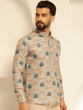 SOJANYA Floral Printed Cotton Straight Short Kurta