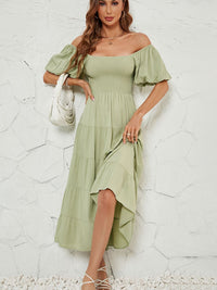 all about you Flutter Sleeve Fit & Flare Midi Dress