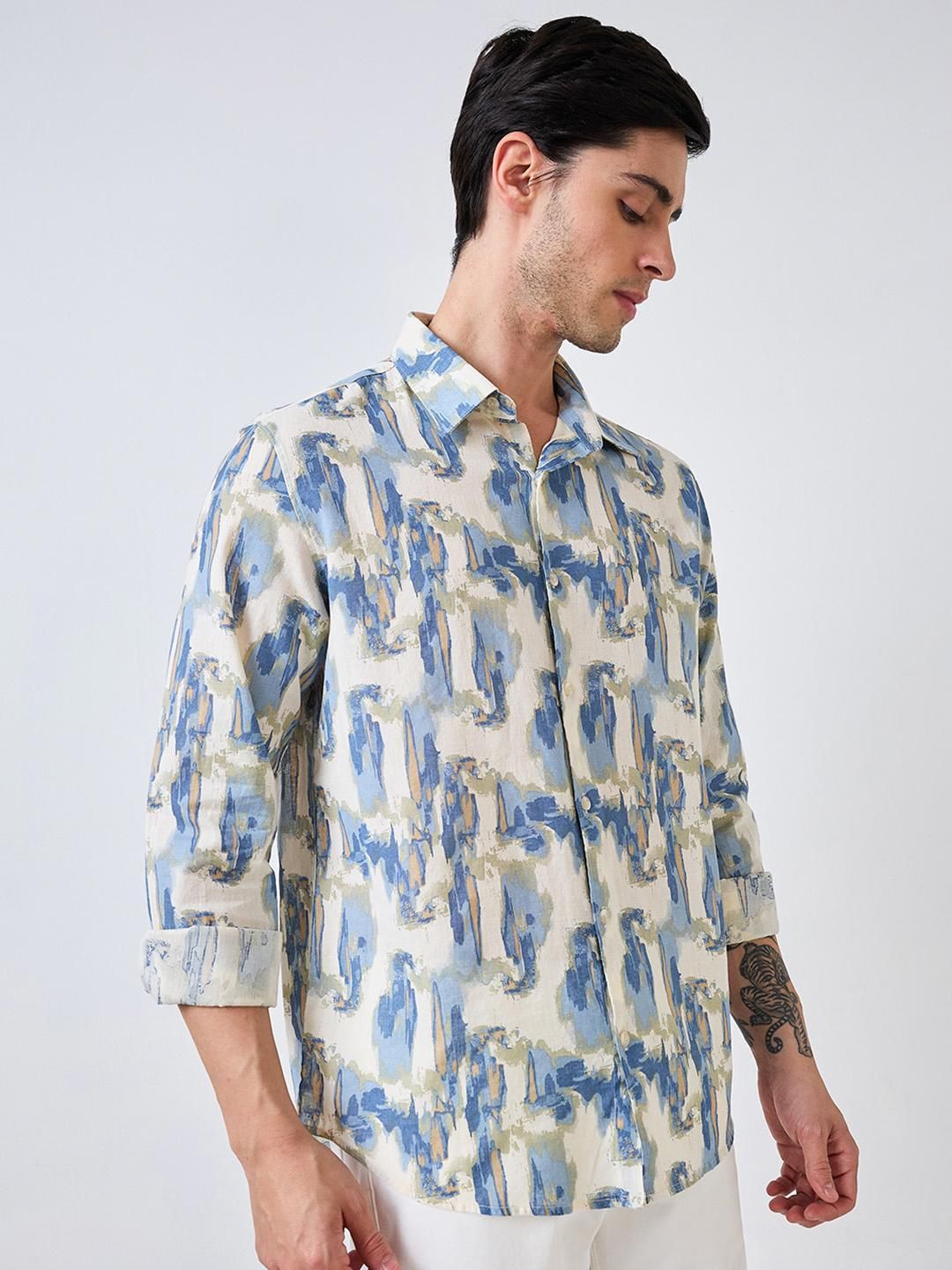 SPYKAR Men Slim Fit Floral Opaque Printed Casual Shirt