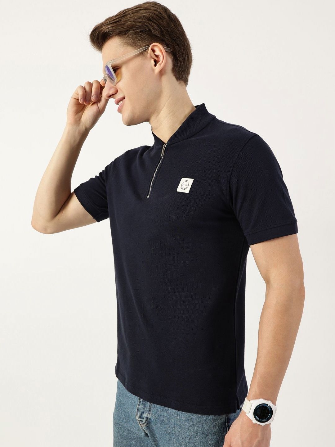 Thomas Scott Men Mandarin Collar T-shirt