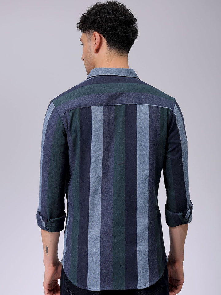 The Indian Garage Co Men Slim Fit Multi Stripes Opaque Printed Casual Shirt