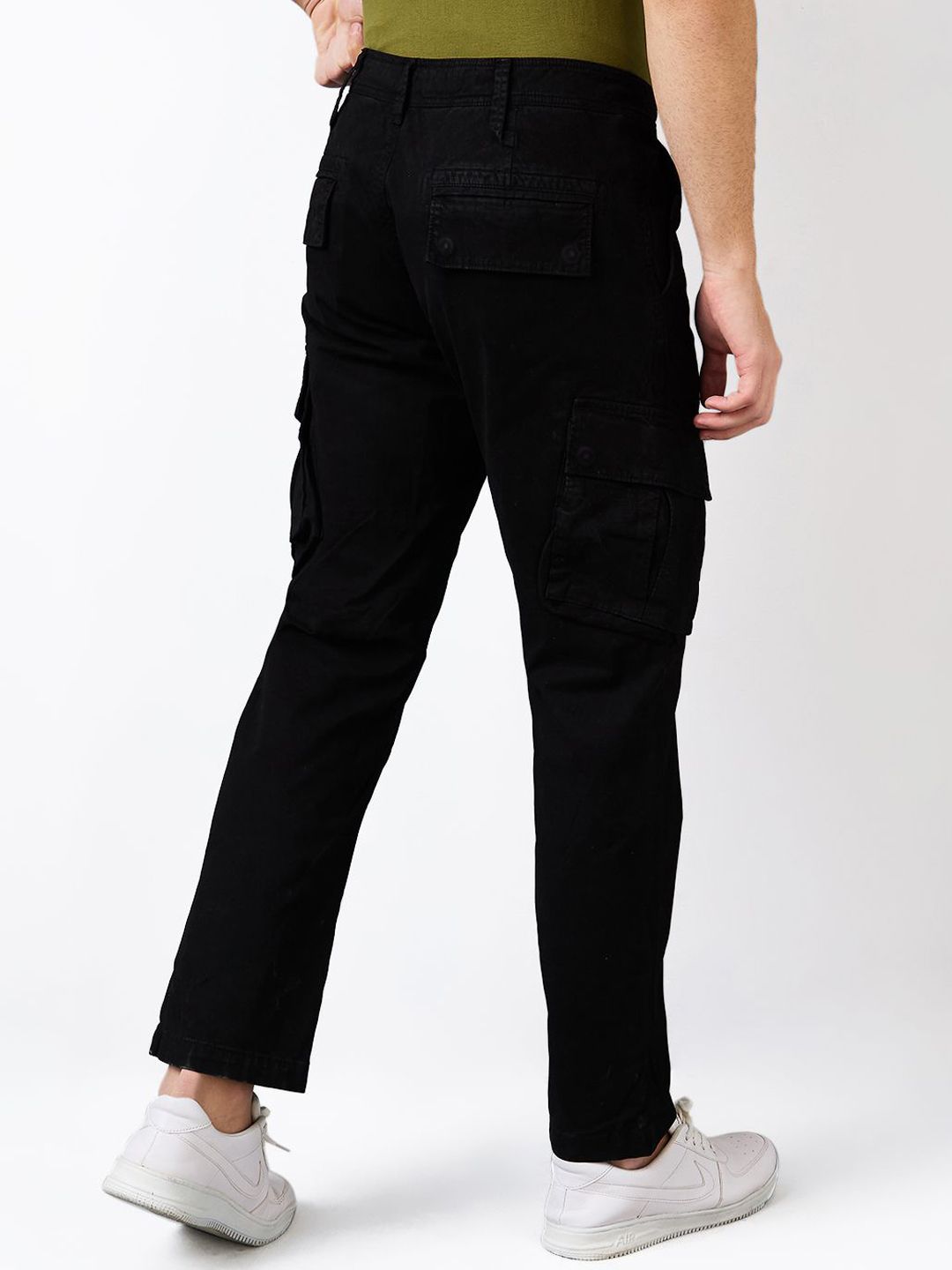 SPYKAR Men Straight Fit Mid-Rise Cotton Cargos Trouser