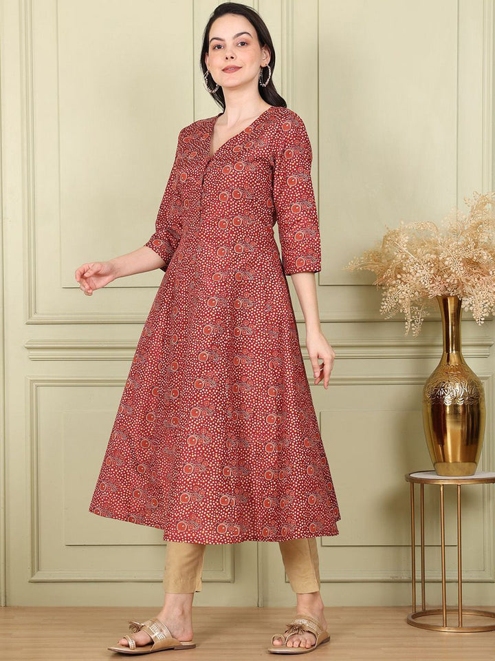 W Women Printed Flared Sleeves Sequinned Kurta