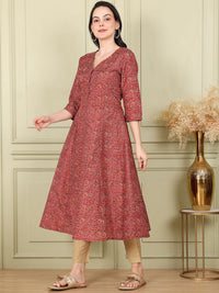 W Women Printed Flared Sleeves Sequinned Kurta