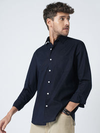 VASTRADO Men Classic Fit Solid Spread Collar Cotton Casual Shirt