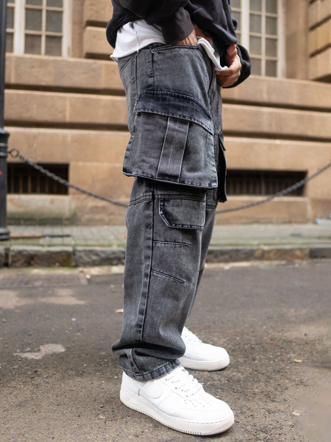 Powerlook Men Loose Fit Cargos Jeans