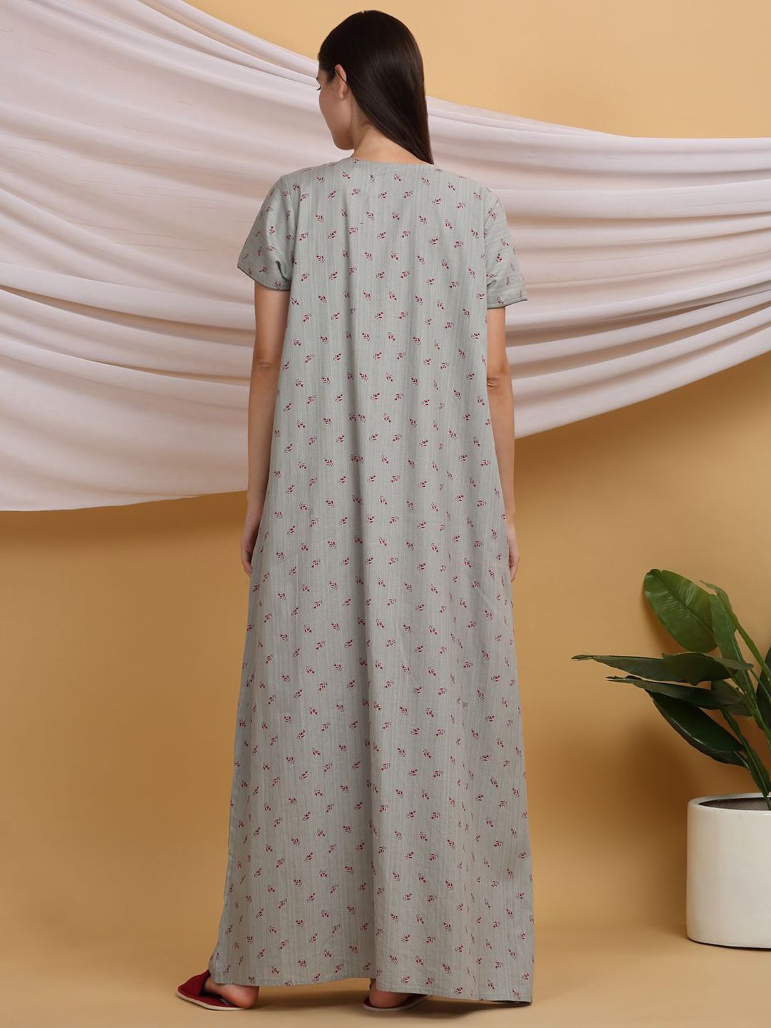 Sweet Dreams Floral Printed Pure Cotton Maxi Nightdress
