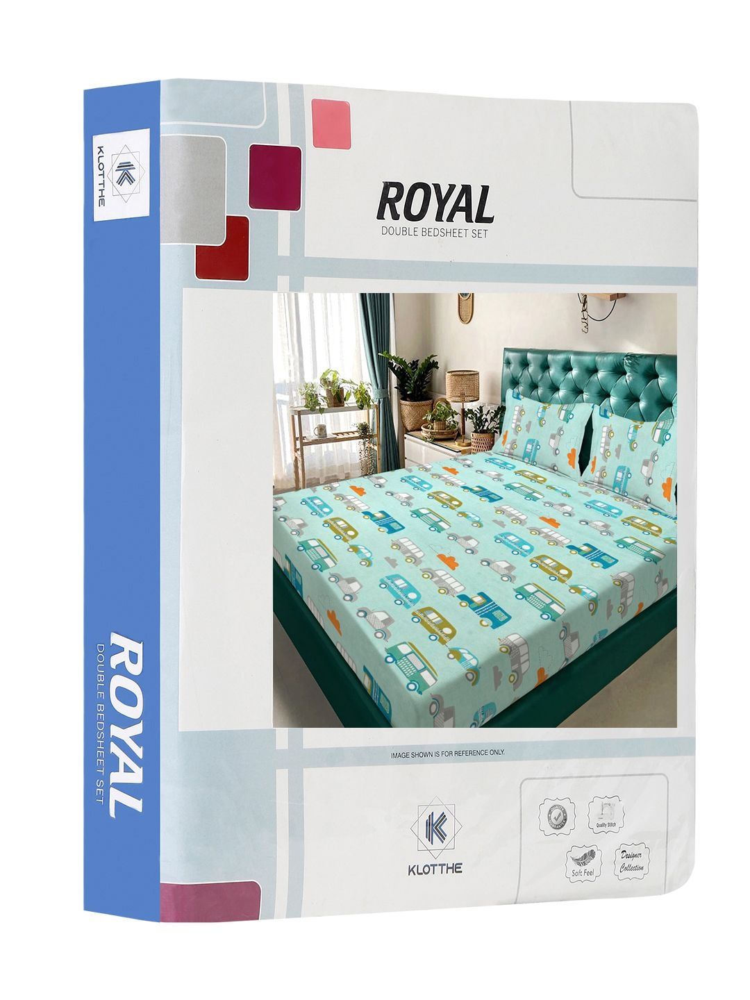 KLOTTHE Green Cartoon Characters 300 TC King Bedsheet & 2 Pillow Covers-98 Inch x 88 Inch