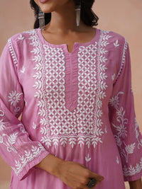 Kurta Sulam Benang Sulam Wanita Rumah Chikankari