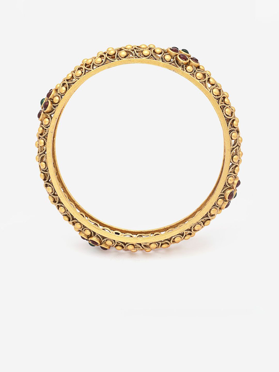 PANASH Set Of 2 24 CT Gold-Plated Handcrafted Antique Bangles