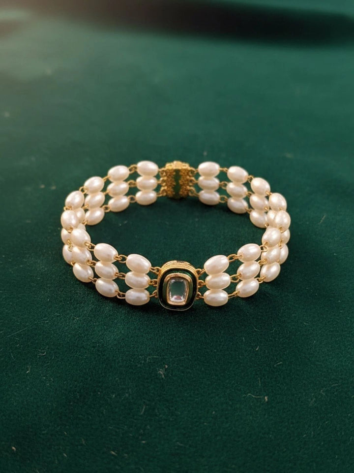 PANASH Wanita Brass Cubic Zirconia Enameled Gold-plated Multistrand Bracelet