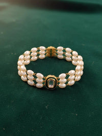 PANASH Wanita Brass Cubic Zirconia Enameled Gold-plated Multistrand Bracelet