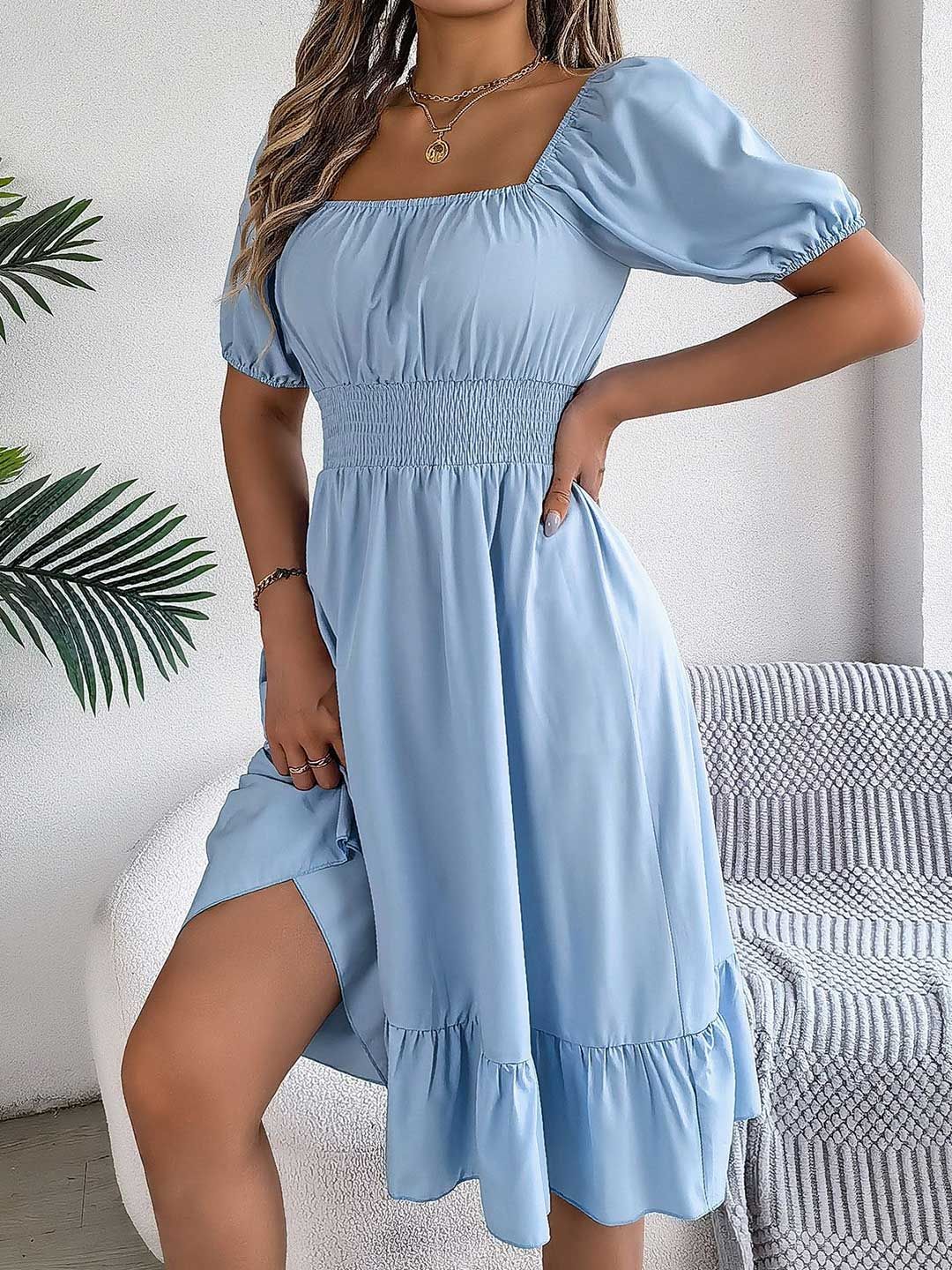 DressBerry Women Solid Fit & Flare Dress