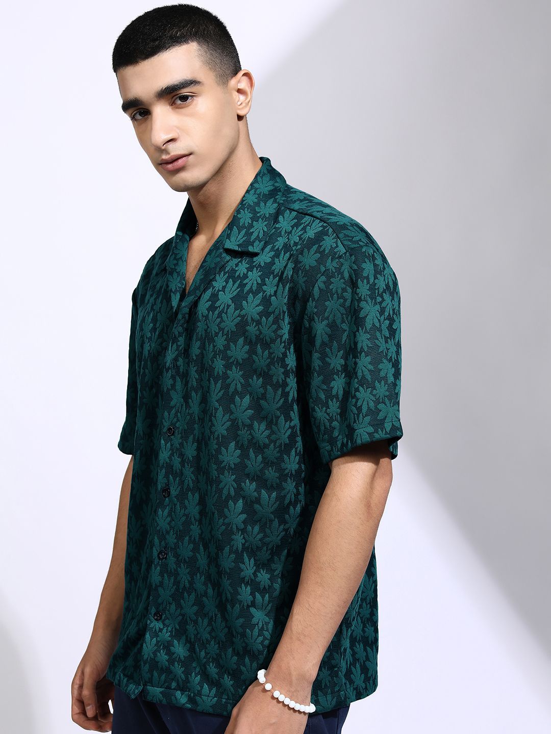 HIGHLANDER Men Printed Resort Collar Oversised Shirt