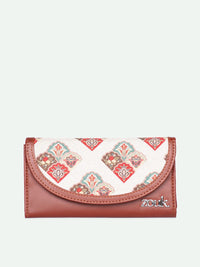 ZOUK Women Seashell Motif White Kyra Flap Wallet