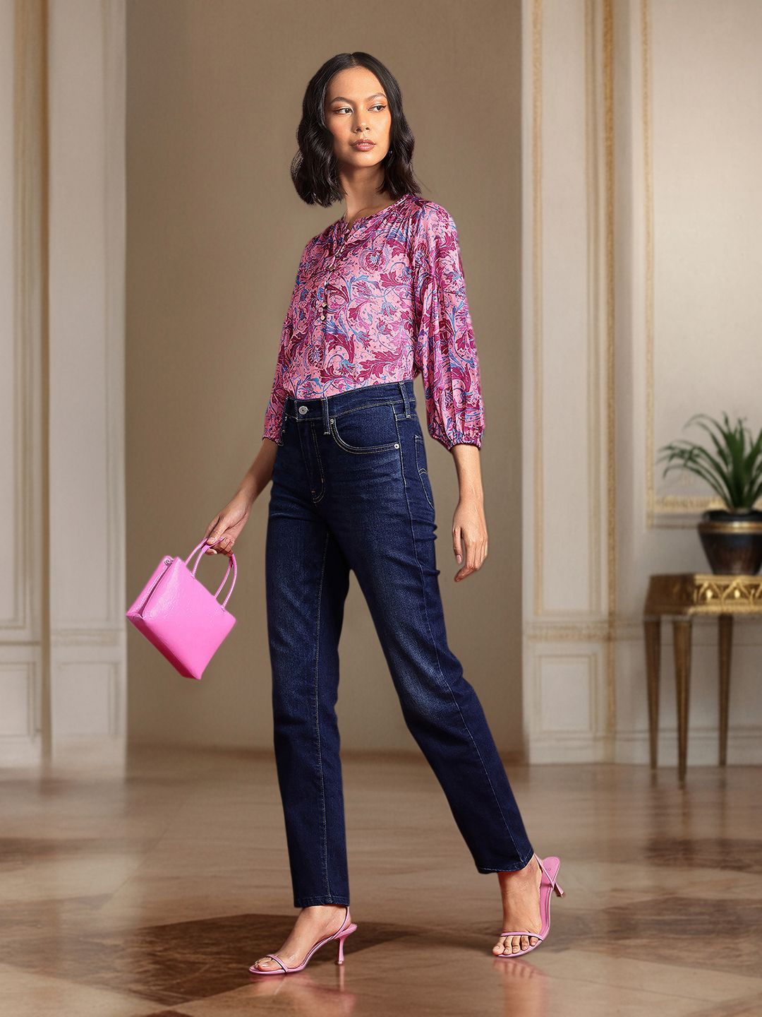 all about you Floral Printed Puff Sleeve Top