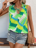 DressBerry Printed Tie-Up Neck Ruffled Longline Top