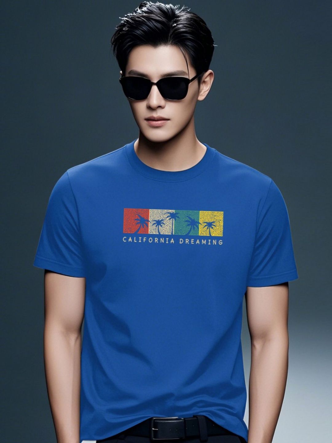 ADRO Typography Printed Round Neck Pure Cotton T-shirt