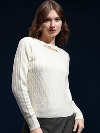 Tokyo Talkies Women Cable Knit Pullover Sweater