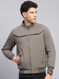 Monte Carlo Men Mock Collar Solid Casual Bomber Jacket
