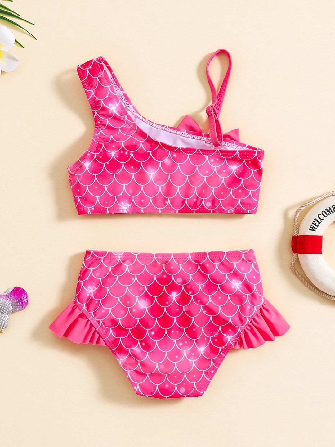 YK Girls Printed Swim Bikini Set
