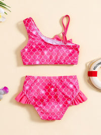 YK Girls Printed Swim Bikini Set