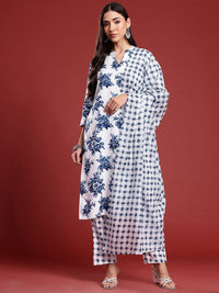 Anouk Floral Printed Kurta with Trousers & With Dupatta