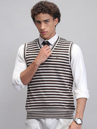 Monte Carlo Men Striped Woollen Sweater Vest