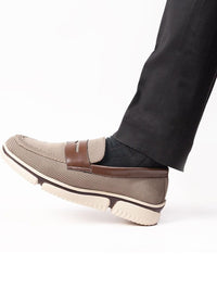 MONKSTORY Lelaki Comfort Mesh Slip-On Loafers Kulit