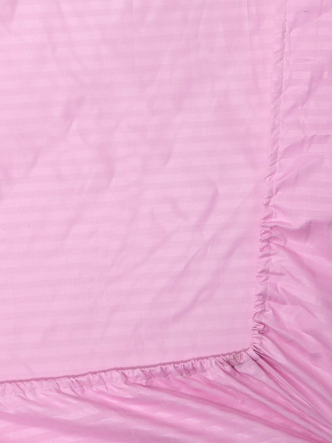 KLOTTHE Pink Striped 300 TC Dilengkapi Cadar Katil King Double Dengan 2 Sarung Bantal