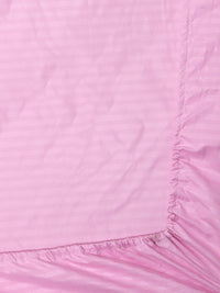 KLOTTHE Pink Striped 300 TC Dilengkapi Cadar Katil King Double Dengan 2 Sarung Bantal