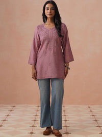 Rumah Wanita Chikankari Sulam Kurta Chikankari