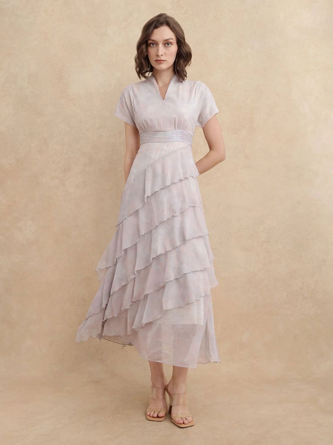 RAREISM Print A-Line Midi Dress