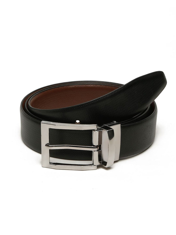 Teakwood Leathers Men Textured Leather Reversible Formal Belt