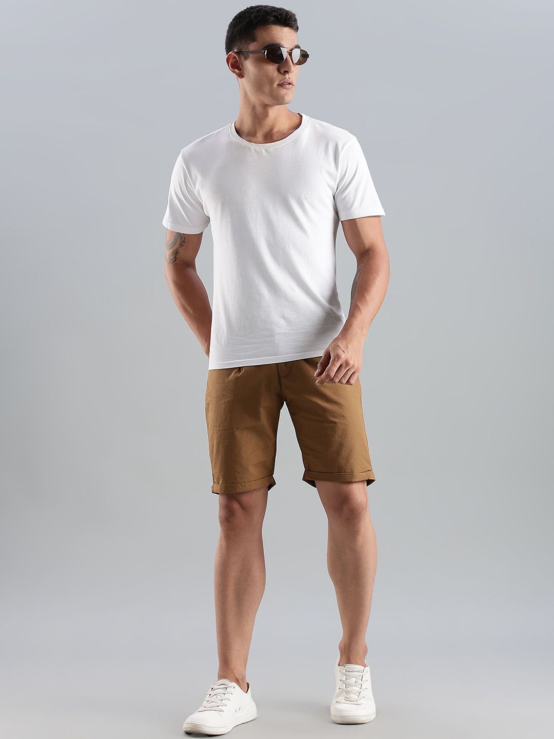 Thomas Scott Men Regular Fit Mid-Rise Pure Cotton Shorts